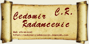 Čedomir Radančević vizit kartica
